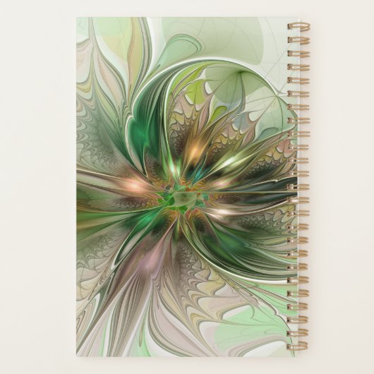 Farbenfrohe Fantasie Modernes Abstraktes Fraktal B Planer (Rückseite)