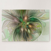 Farbenfrohe Fantasie Modernes Abstraktes Fraktal B Puzzle (Horizontal)