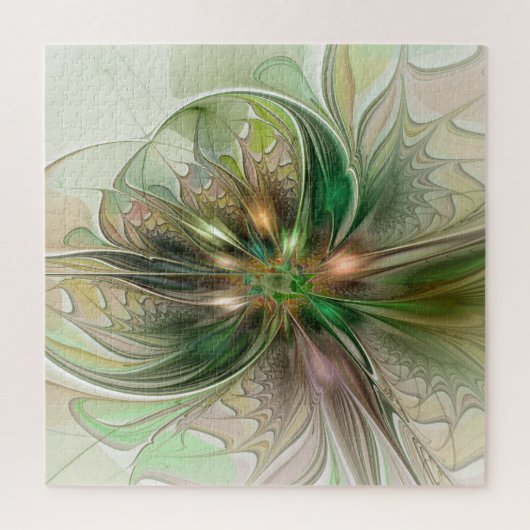 Farbenfrohe Fantasie Modernes Abstraktes Fraktal B Puzzle (Vertikal)