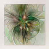 Farbenfrohe Fantasie Modernes Abstraktes Fraktal B Puzzle (Horizontal)