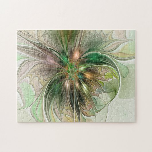 Farbenfrohe Fantasie Modernes Abstraktes Fraktal B Puzzle (Horizontal)