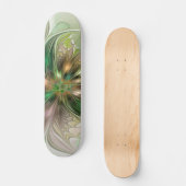 Farbenfrohe Fantasie Modernes Abstraktes Fraktal B Skateboard (Vorderseite)