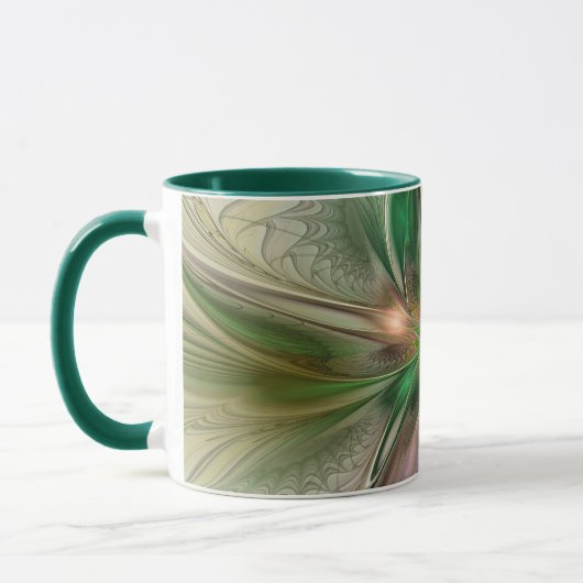 Farbenfrohe Fantasie Modernes Abstraktes Fraktal B Tasse (Links)