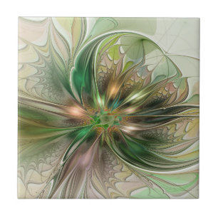 Farbenfrohe Fantasie Modernes Abstraktes Fraktal Fliese