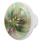 Farbenfrohe Fantasie Modernes Abstraktes Fraktal Keramikknauf (Rechts)