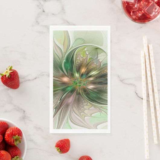 Farbenfrohe Fantasie Modernes Abstraktes Fraktal Serviette (Beispiel)