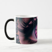 Farbenfrohe Fantasie Rosa Glitzer Auge geschlossen Verwandlungstasse (Links)