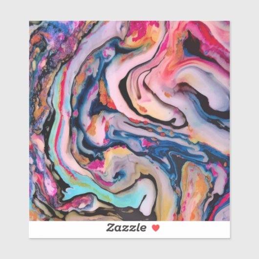 Farbenfrohe Fantasieabstraktion Aufkleber (Blatt)