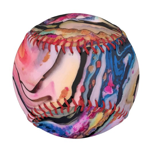 Farbenfrohe Fantasieabstraktion Baseball (Rückseite)