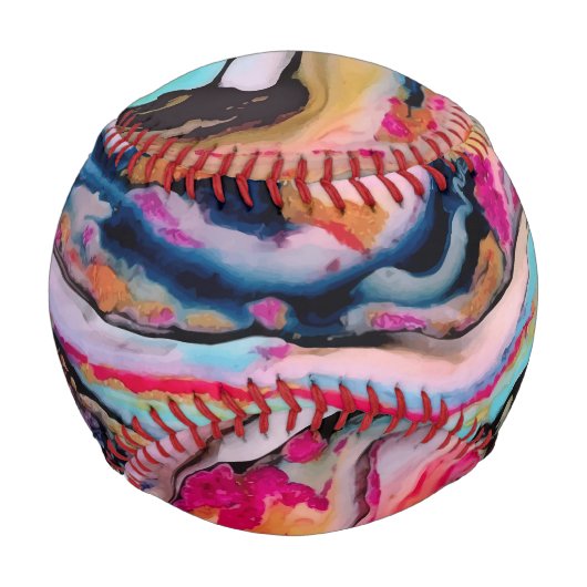 Farbenfrohe Fantasieabstraktion Baseball (Vorderseite)