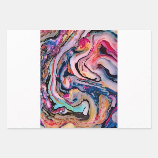 Farbenfrohe Fantasieabstraktion Geschenkpapier Set (Vorderseite 3)