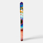 Farbenfrohe Fantasiekatze, die ihre Zunge heraushä Case-Mate iPhone Hülle (Rückseite / Links)