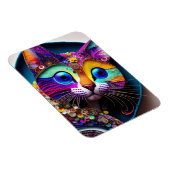 Farbenfrohe Fantasiekatze Magnet (Rechte Seite)