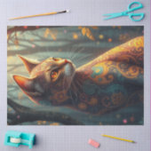 Farbenfrohe Fantasiekatze Seidenpapier (Basteln)