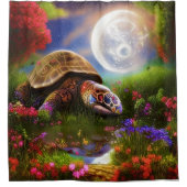 Farbenfrohe Fantasieschildkröte Duschvorhang (Vorderseite)