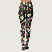 Farbenfrohe fantastische Blume Leggings (Rückseite)