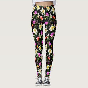 Farbenfrohe fantastische Blume Leggings