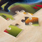 Farbenfrohe Fantastische Katze in einem Zauberwald Puzzle (Seite)