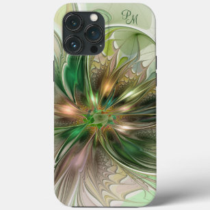 Farbenfrohe Fantasy Abstrakt Fraktal Blume Initial Case-Mate iPhone Hülle