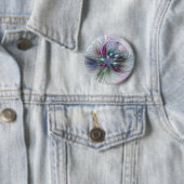 Farbenfrohe Fantasy Abstrakt Moderne Fraktal-Blume Button (Beispiel)
