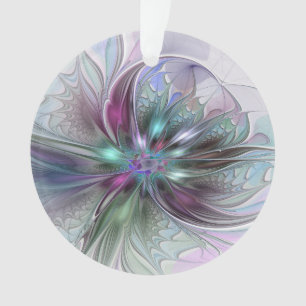 Farbenfrohe Fantasy Abstrakt Moderne Fraktal-Blume Ornament