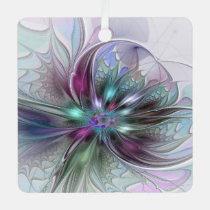 Farbenfrohe Fantasy Abstrakt Moderne Fraktal-Blume Ornament Aus Metall