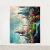 Farbenfrohe Fantasy Alien Naturlandschaft Wandteppich (Vorderseite)