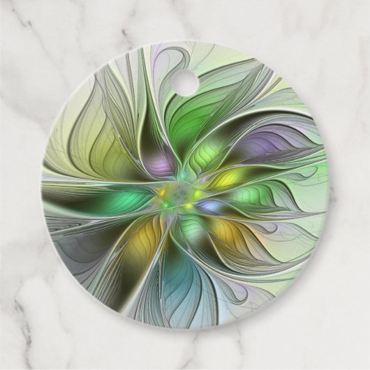 Farbenfrohe Fantasy Blume Moderne Abstrakte Kunst Geschenkanhänger (Vorderseite)