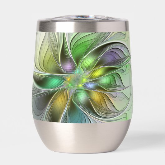 Farbenfrohe Fantasy-Blume Modernes Abstraktes Frak (Vorderseite)
