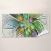 Farbenfrohe Fantasy-Blume Modernes Abstraktes Frak Badehandtuch (Badehandtuch)