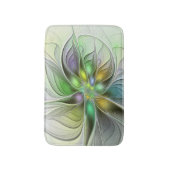 Farbenfrohe Fantasy-Blume Modernes Abstraktes Frak Badematte (Vorderseite Vertikal)