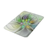 Farbenfrohe Fantasy-Blume Modernes Abstraktes Frak Badematte (Schrägansicht)