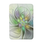 Farbenfrohe Fantasy-Blume Modernes Abstraktes Frak Badematte (Vorderseite Vertikal)