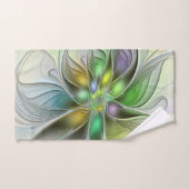 Farbenfrohe Fantasy-Blume Modernes Abstraktes Frak Badhandtuch Set (Handtuch)