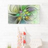 Farbenfrohe Fantasy-Blume Modernes Abstraktes Frak Banner (Insitu)