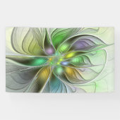 Farbenfrohe Fantasy-Blume Modernes Abstraktes Frak Banner (Horizontal)