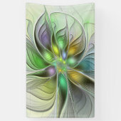 Farbenfrohe Fantasy-Blume Modernes Abstraktes Frak Banner (Vertikal)
