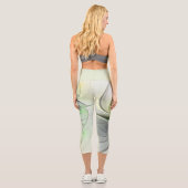 Farbenfrohe Fantasy-Blume Modernes Abstraktes Frak Capri Leggings (Rückseite)