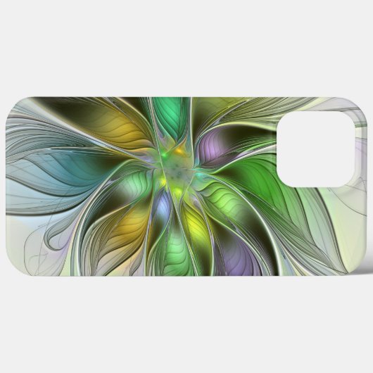 Farbenfrohe Fantasy-Blume Modernes Abstraktes Frak Case-Mate iPhone Hülle (Rückseite (Horizontal))