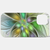 Farbenfrohe Fantasy-Blume Modernes Abstraktes Frak Case-Mate iPhone Hülle (Rückseite (Horizontal))