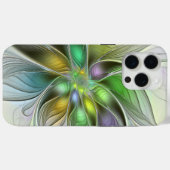 Farbenfrohe Fantasy-Blume Modernes Abstraktes Frak Case-Mate iPhone Hülle (Rückseite (Horizontal))