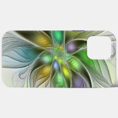 Farbenfrohe Fantasy-Blume Modernes Abstraktes Frak Case-Mate iPhone Hülle (Rückseite (Horizontal))