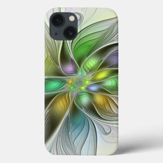 Farbenfrohe Fantasy-Blume Modernes Abstraktes Frak Case-Mate iPhone Hülle (Rückseite)