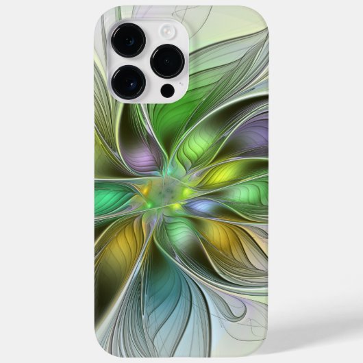 Farbenfrohe Fantasy-Blume Modernes Abstraktes Frak Case-Mate iPhone Hülle (Rückseite)