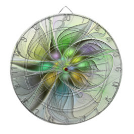 Farbenfrohe Fantasy-Blume Modernes Abstraktes Frak Dartscheibe