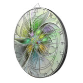 Farbenfrohe Fantasy-Blume Modernes Abstraktes Frak Dartscheibe (Vorderseite rechts)
