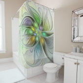 Farbenfrohe Fantasy-Blume Modernes Abstraktes Frak Duschvorhang (Beispiel)