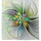 Farbenfrohe Fantasy-Blume Modernes Abstraktes Frak Duschvorhang (Vorderseite)