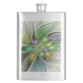 Farbenfrohe Fantasy-Blume Modernes Abstraktes Frak Flachmann