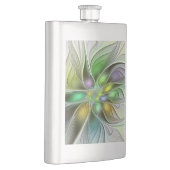Farbenfrohe Fantasy-Blume Modernes Abstraktes Frak Flachmann (Rechts)